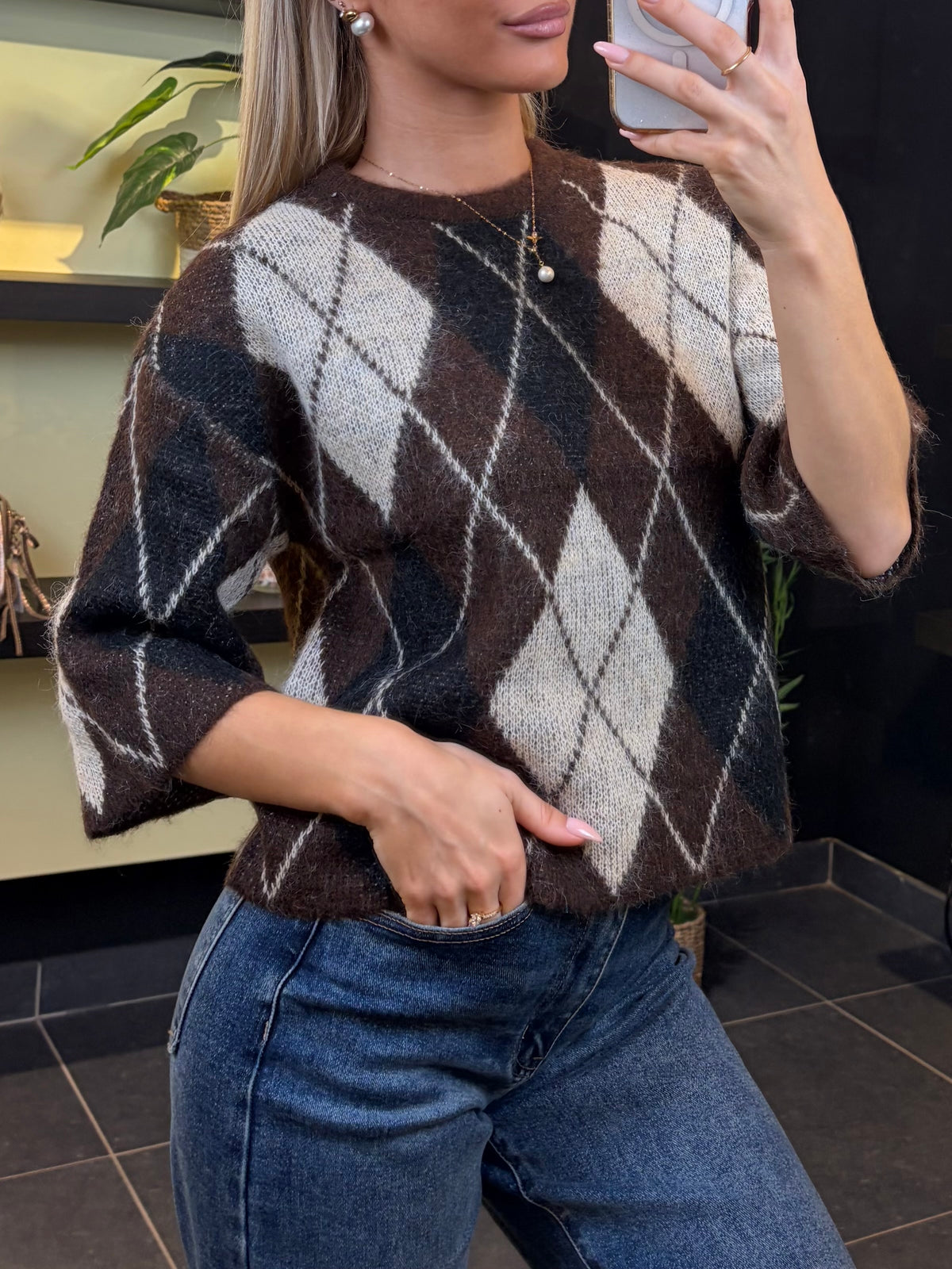 PULL ONLY CARREAUX BRUN