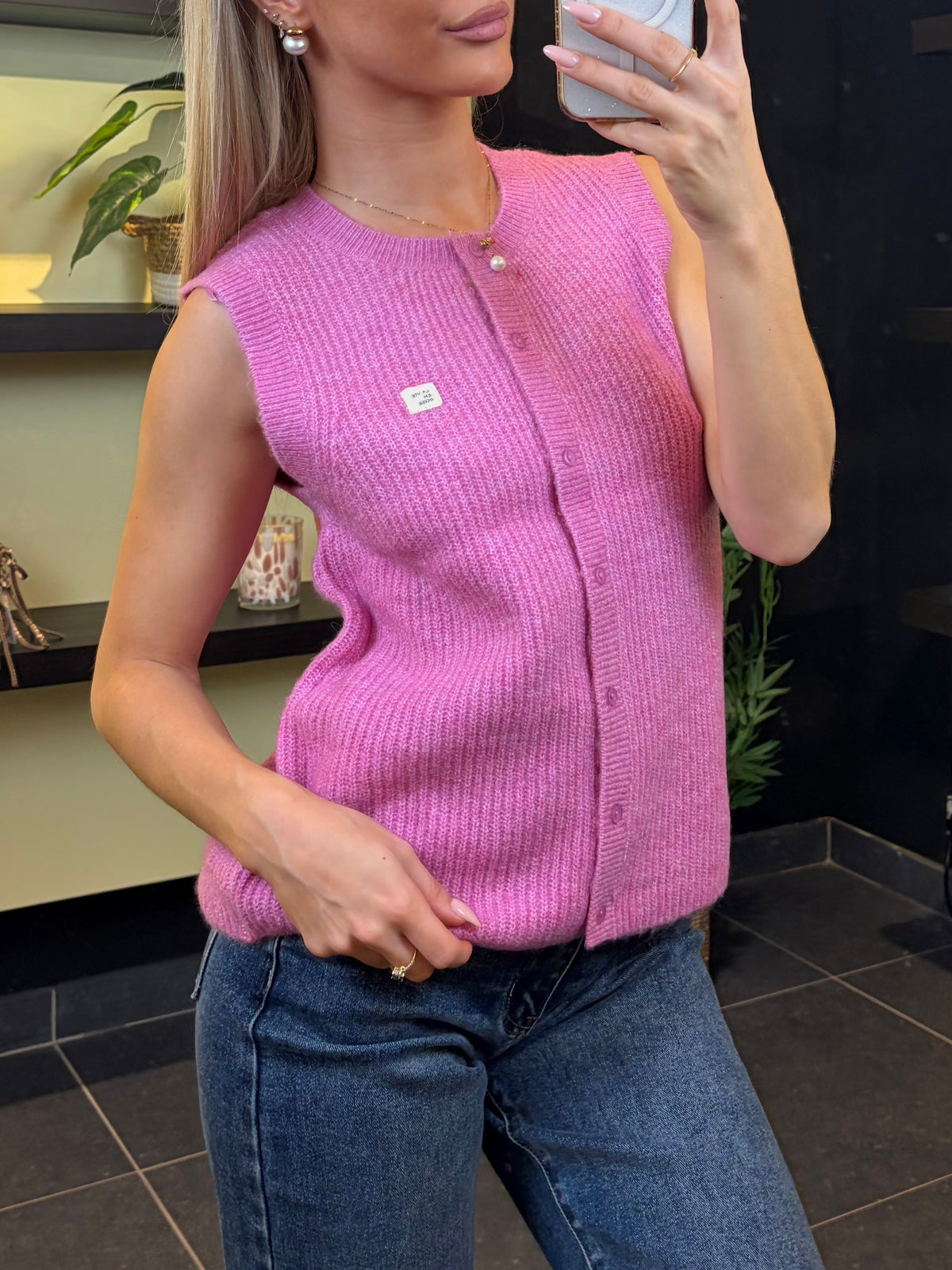 GILET ONLY SANS MANCHE ROSE