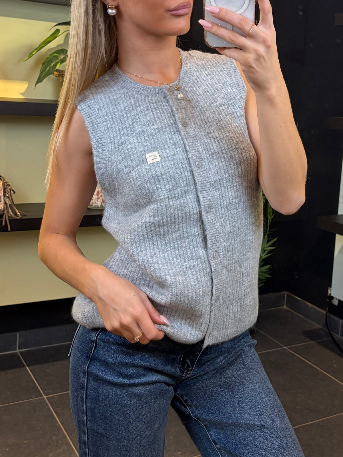 GILET ONLY SANS MANCHE GRIS